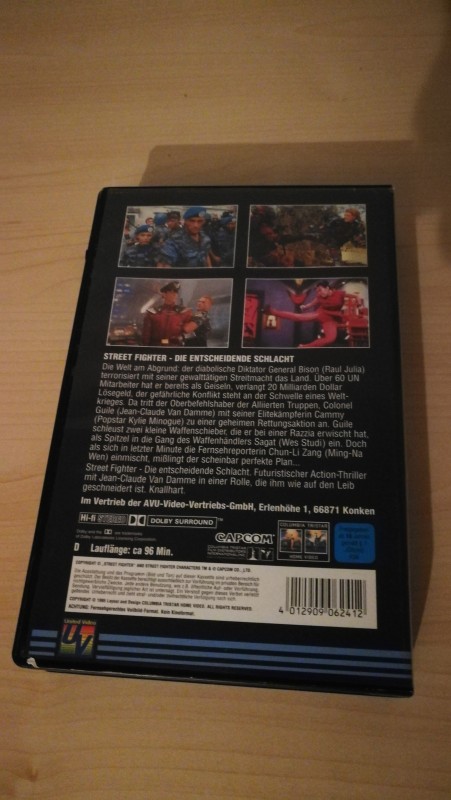 VHS - Street Fighter - Van Damme 