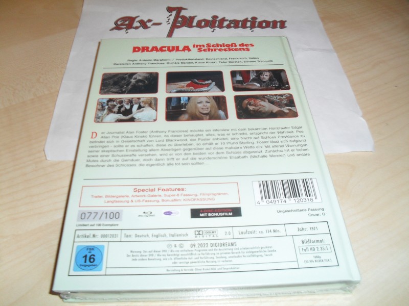 Dracula im Schloß des Schreckens - Lanfassung / 4-Disc Set Mediabook - Klaus Kinski / Schnapszahl 77/100 OVP Cover G 