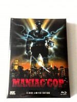 MANIAC COP 1 (WILLIAM LUSTIG KLASSIKER 1988,BRUCE CAMPBELL,ROBERT Z`DAR)LIM.MEDIABOOK,WATTIERT(NR.76)💯UNCUT 