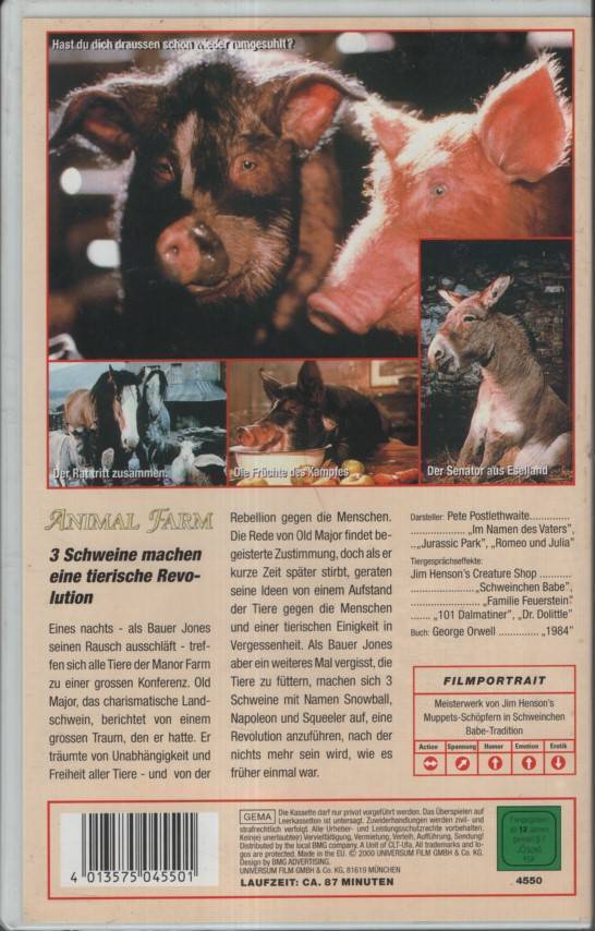 VHS - ANIMAL FARM - Farm der Tiere - BMG Advanced Video