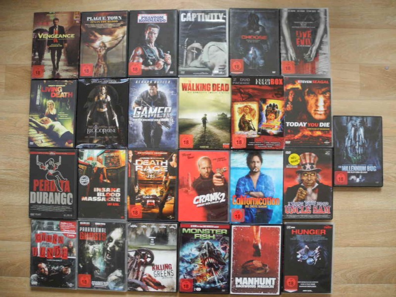 Sammlung von 50 DVDs FSK 18 Horror, Action, Thriller (Posten 29) 