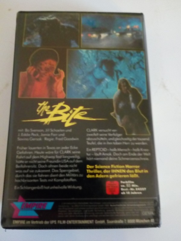 The Bite(Jill Schoelen, J.Eddie Peck) Empire/VPS Großbox uncut Erstauflage Horror TOP ! ! ! 