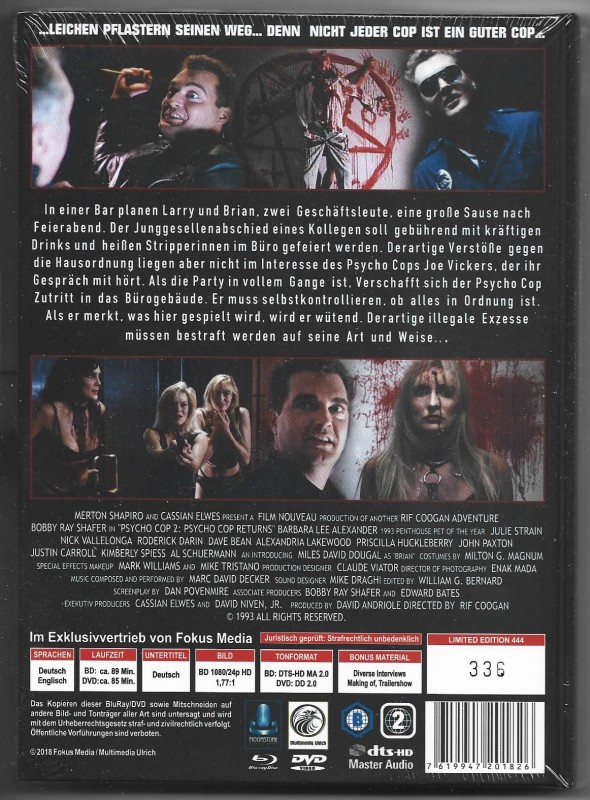 Psycho Cop 2 Mediabook Blu-Ray NEU uncut 