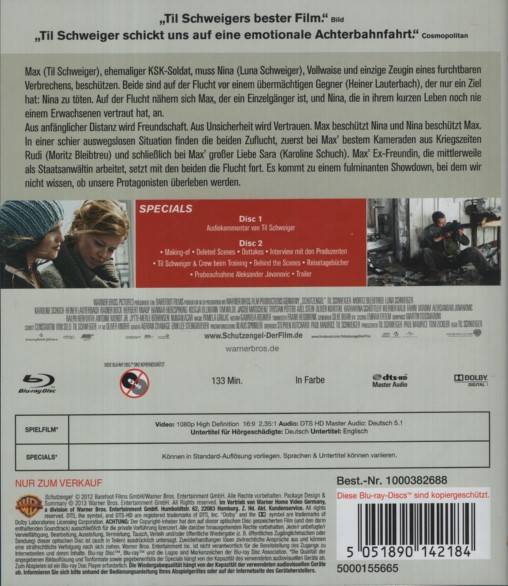 SCHUTZENGEL Blu-ray - Til Schweiger Moritz Bleibtreu Thriller - 2-Disc Edition 