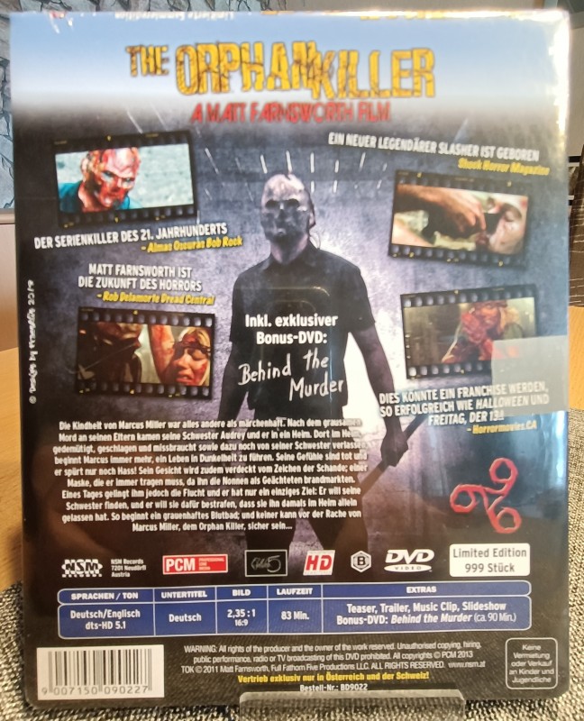 The Orphan Killer - Steelbook mit Bonus-DVD - NEU 