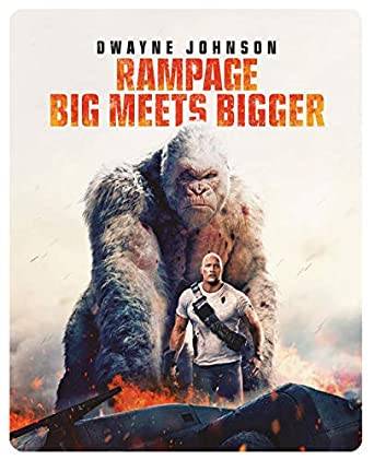 DWAYNE JOHNSON The Rock RAMPAGE: Big Meets Bigger Blu-Ray - Steelbook wie neu!!!!! 