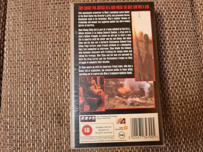 VHS HEROES SHED NO TEARS (Heroic Bloodshed / Krieg) von John Woo / GB Fassung 