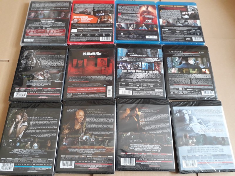 12 Blu-rays im Paket alle Unrated und OVP tw. sehr RAR 
