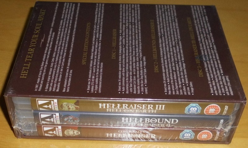 Hellraiser 1-3 Trilogy Arrow Video UK Blu-ray OVP 