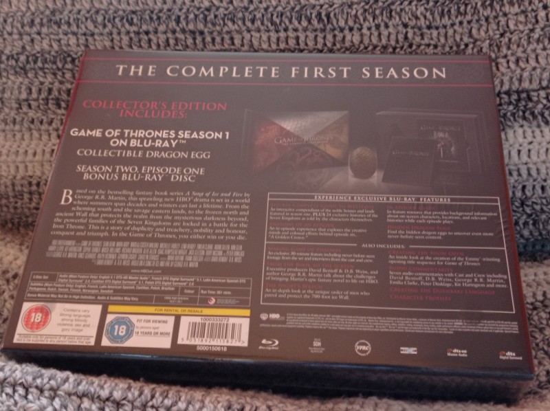 Game of Thrones - Season 1 - Special Edition Giftset Blu-ray (Warner / HBO) - VÖ aus UK mit Drachenei-Replika - NEU/OVP 