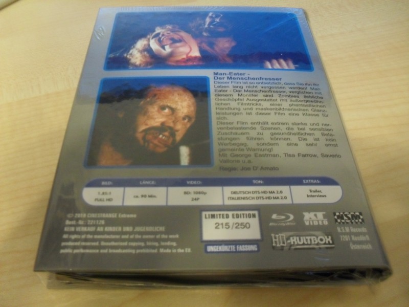 Man-Eater - HD Kultbox UNCUT Blu Ray  XT NSM 215/250  NEU + OVP Joe D'Amato 