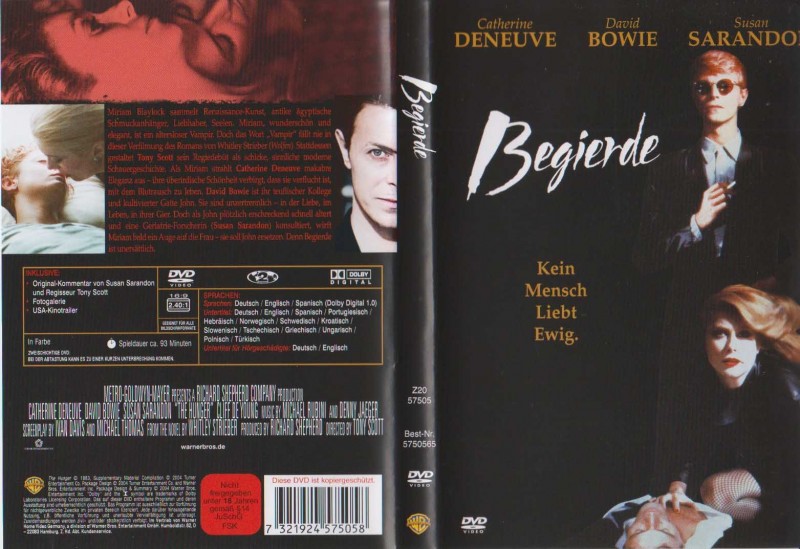 Begierde uncut Skandalfilm ab 18 David Bowie Vampire neu 