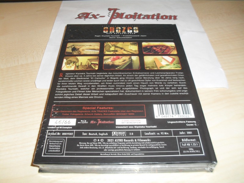 Ax-ploitation Exklusiv: Orozco - The Embalmer Der Balsamierer / Mediabook UNCUT Dt. Synchro 2x Blu Ray Limitiert 46/66 C 
