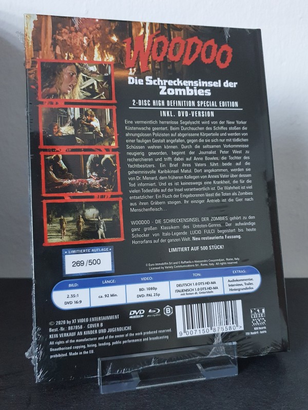 Woodoo - Die Schreckensinsel der Zombies - Blu-Ray + DVD Mediabook Cover B - OVP 