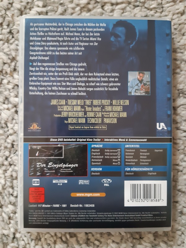 Thief - Der Einzelgänger (DVD) Michael Mann James Caan MGM 