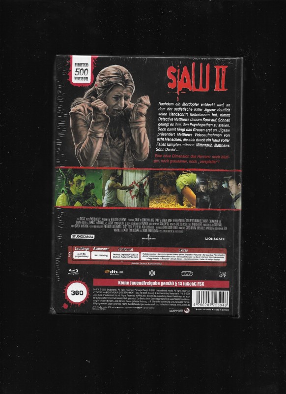 Saw II The Game Continues Limited Director's Cut  Mediabook 84 ungeschnitten Limited 500 Edition 