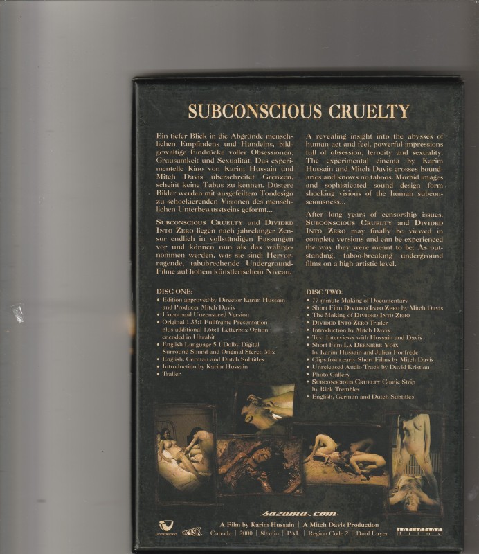 DVD - Subconscious Cruelty - Deluxe Edition 