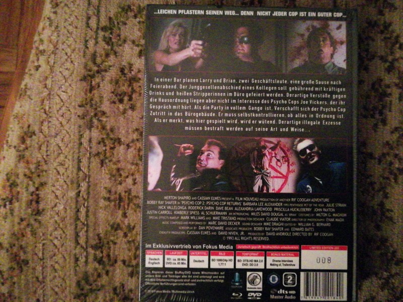 Psycho Cop 2- Mediabook Cover D   (Blu Ray+DVD)    NEU/OVP.    008/222 