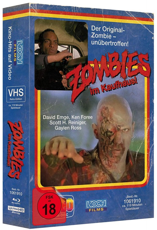 Zombie - Dawn of the Dead (Retro-VHS-Edition B, UHD + 3 Blu-rays) neu 