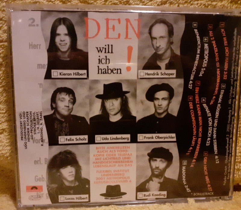 Udo Lindenberg Ich will dich haben CD 