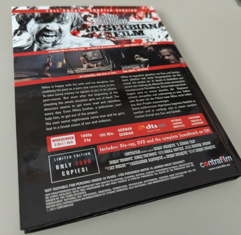 A Serbian Film 3Disc Mediabook BluRay + DVD + CD uncut kaufen Filmundo.de