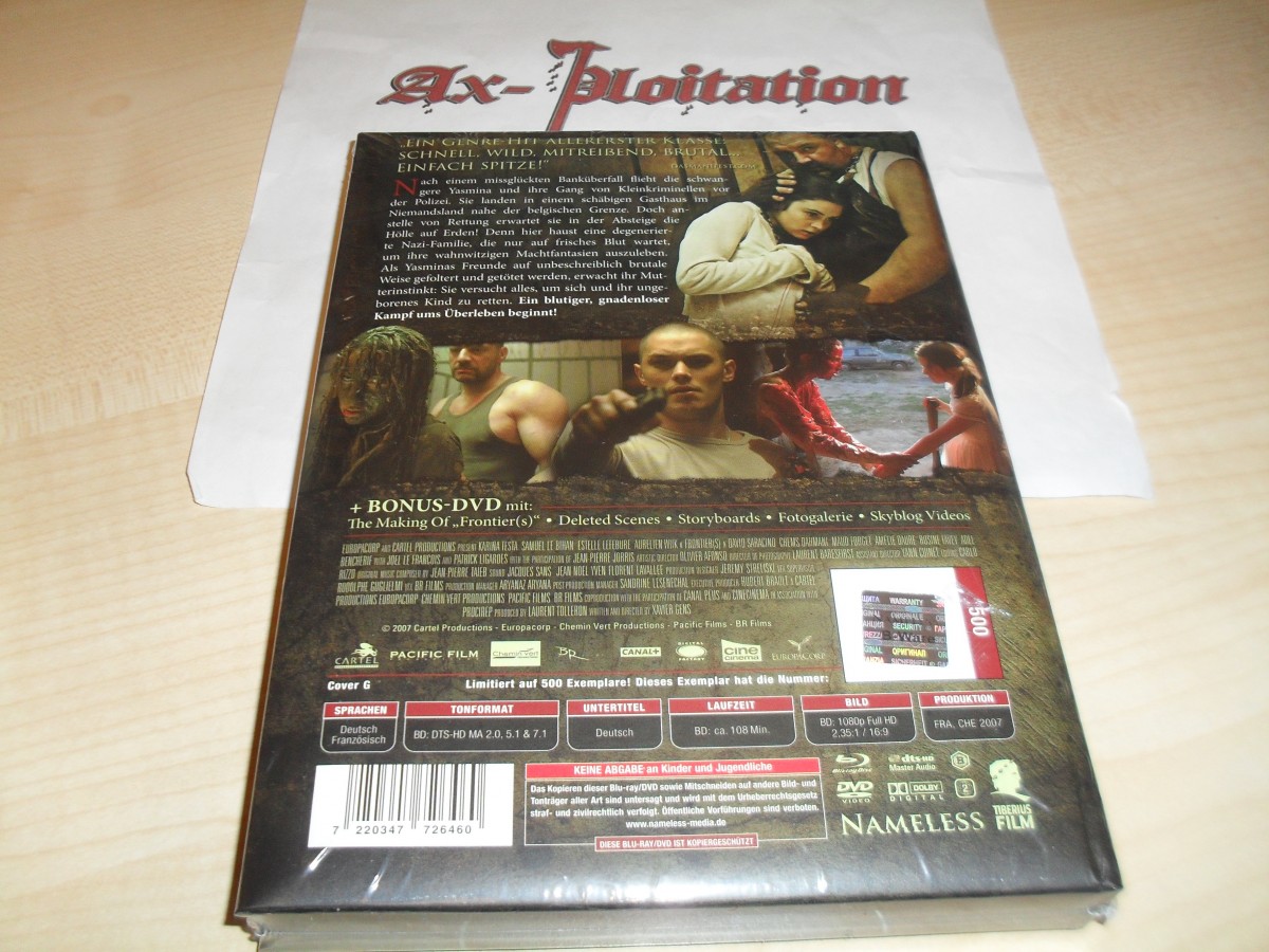Frontiers / Frontier(s) / Wattiertes Nameless Mediabook UNCUT Blu Ray + DVD Xavier Gens Cover G NEU + OVP