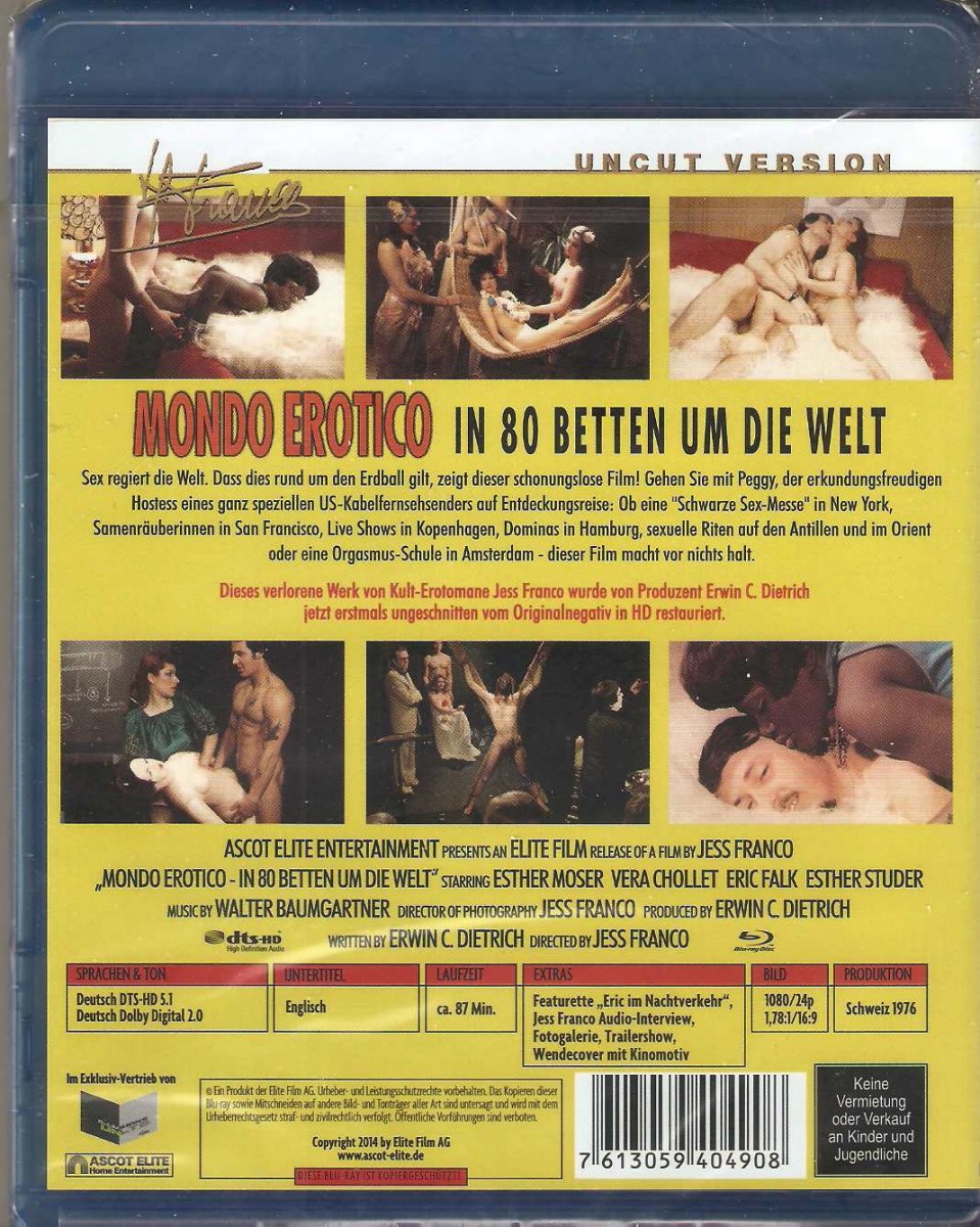 Mondo Erotico - In 80 Betten um die Welt Blu-ray Uncut Version mit Wendecover mit Kinomotiv rar selten