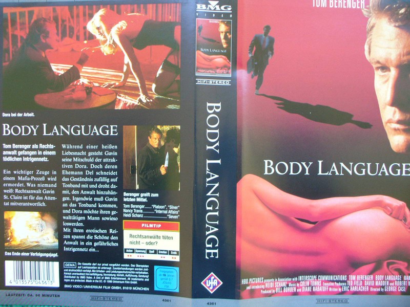 Body Language ...  Tom Berenger, Nancy Travis ... VHS 