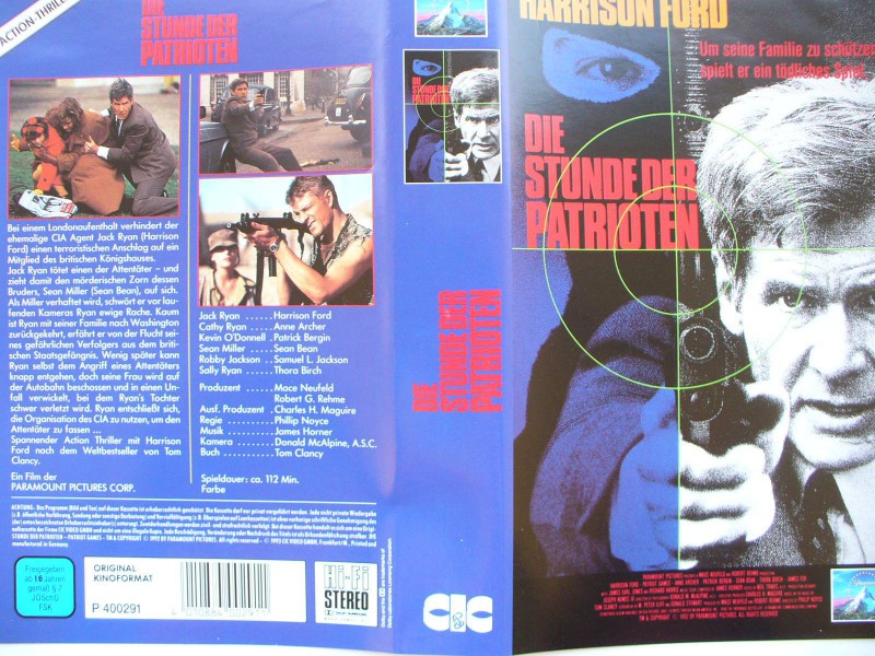 Die Stunde der Patrioten ... Harrison Ford, Anne Archer ... VHS 