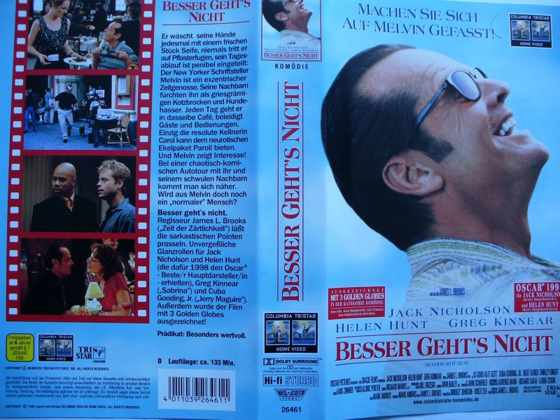 Besser geht´s nicht ... Jack Nicholson, Helen Hunt ... VHS 