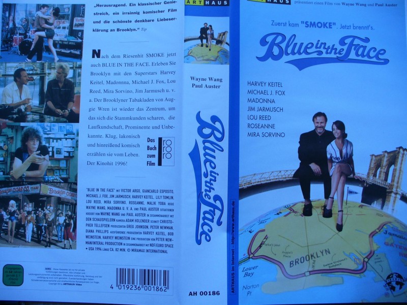 Blue in the Face ... Harvey Keitel, Michael J. Fox, Madonna ... VHS 