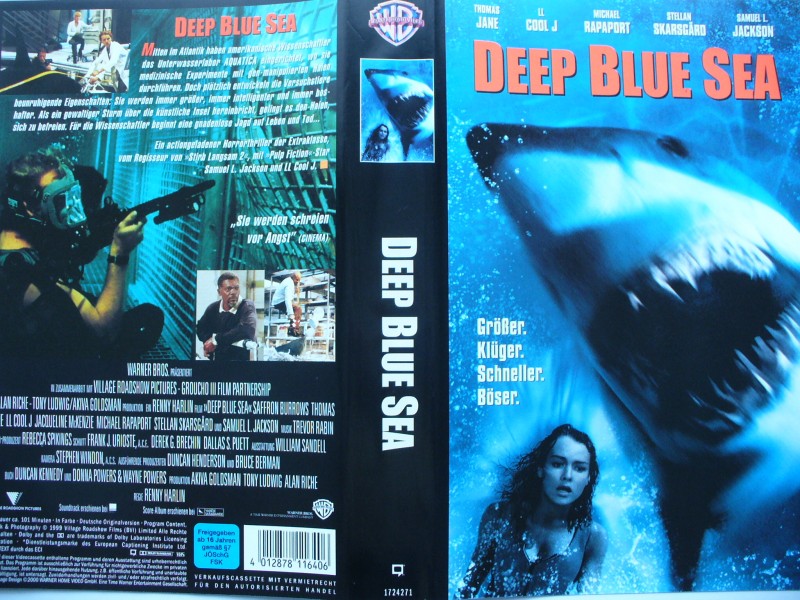 Deep Blue Sea ... Samuel L. Jackson  ...  VHS 