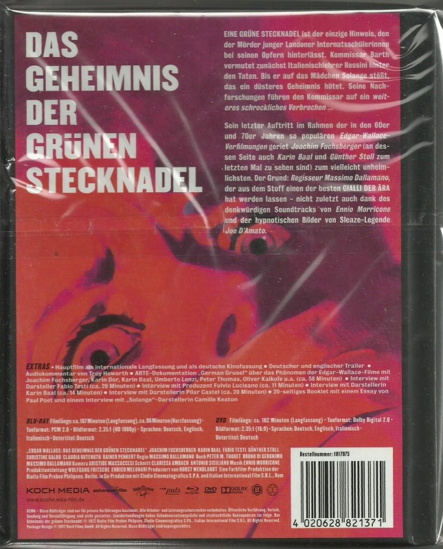 Das Geheimnis der grünen Stecknadel Mediabook NEU Blu-Ray 