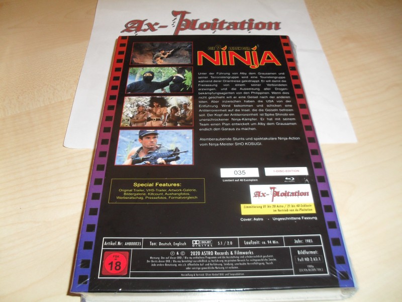 Ax-ploitation exklusiv: Die 9 Leben der Ninja - Große Hartbox - Limitiert 25/40 Blu Ray OVP UNCUT  Sho Kosugi 