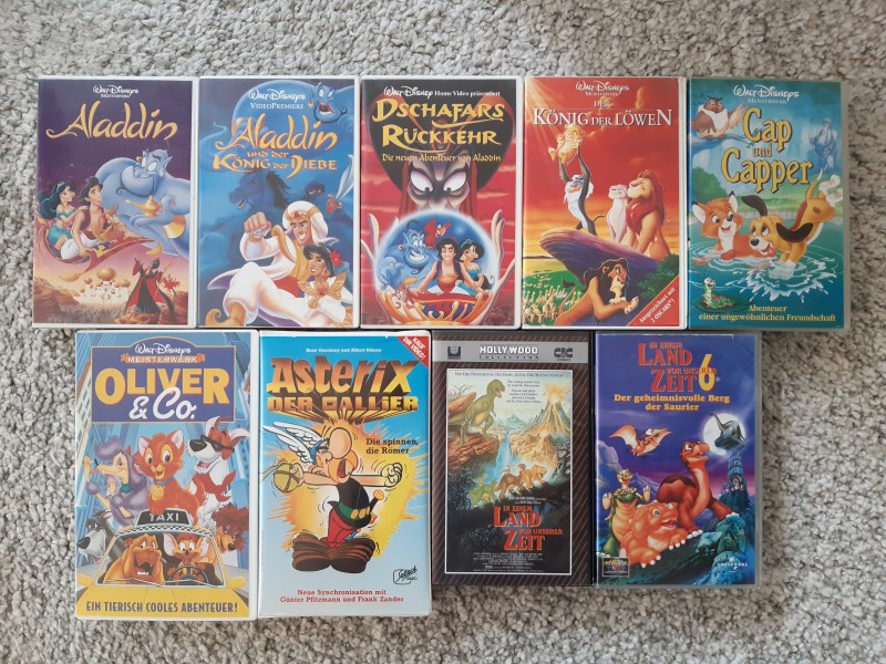 Walt Disney Sammlung Konvolut 9x VHS Video Aladdin König der Löwen Asterix 