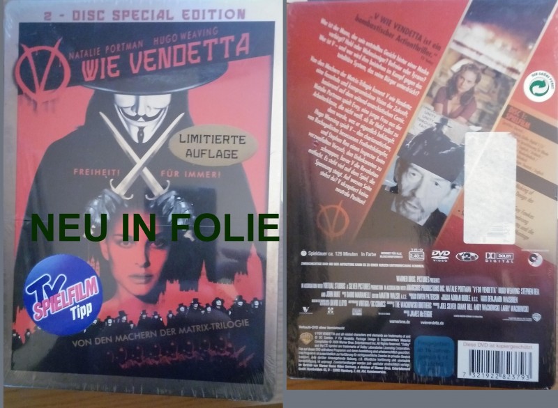 V wie Vendetta - Special Edition - Limited Steelbook 2DVD OOP RAR 