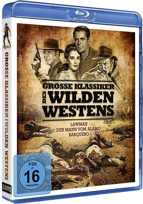 Grosse Klassiker des wilden Westens 3-Disc Blu-ray OVP Barquero Lawman Der Mann vom Alamo 